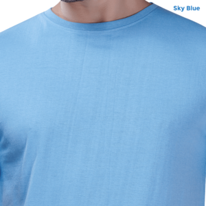 Premium Cotton Plain Sky Blue Tees