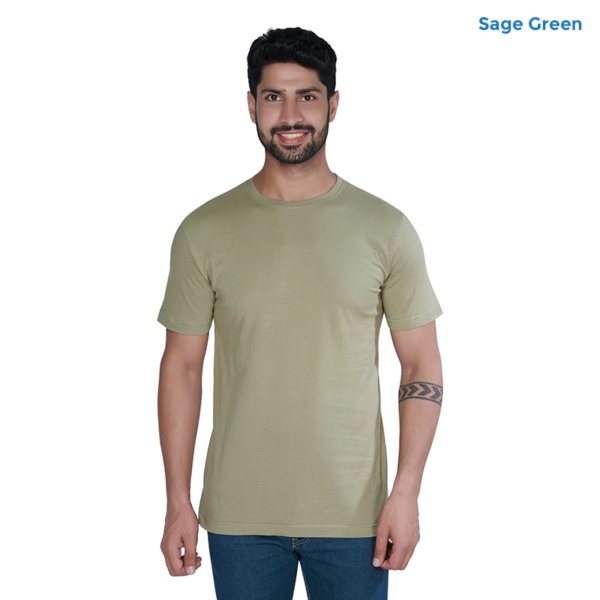 Premium Cotton Plain Sage Green T-shirt